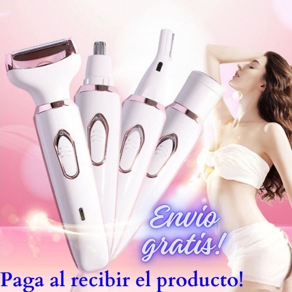 KIT DEPILADOR RASURADORA 4 EN 1 MUJER